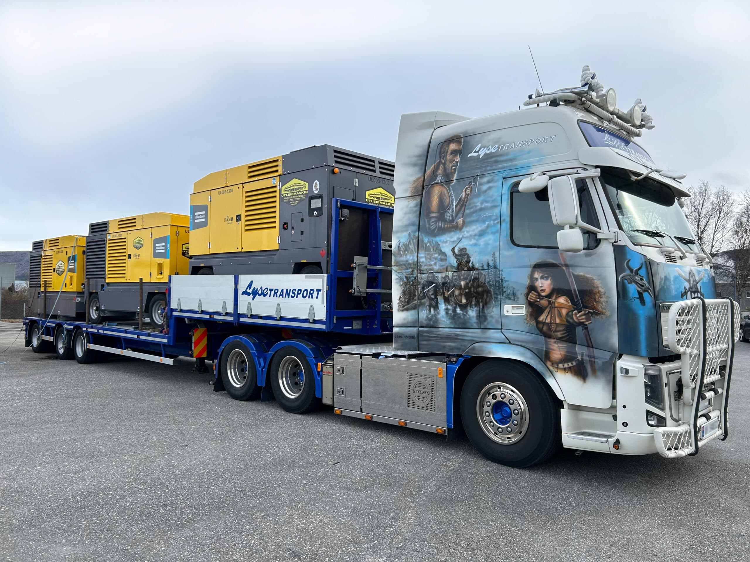 Atlas Copco kompressorer på vei ut til kunde
